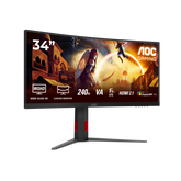 Monitor Gaming Aoc Curvo Wqhd 180hz Cu34g4
